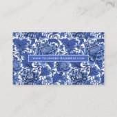 Carte De Visite Élégance intemporelle Florale de Chintz bleu et bl (Dos)