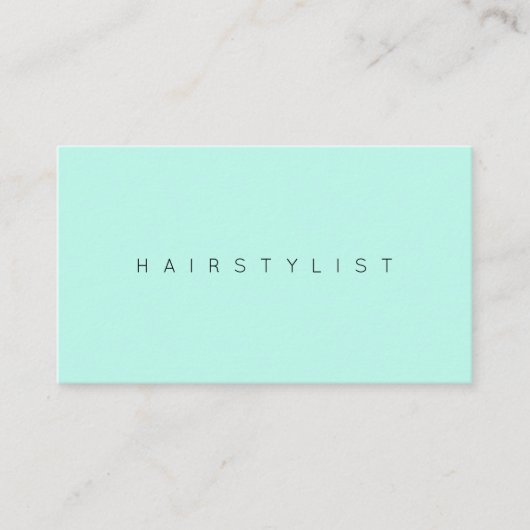 Carte De Visite Élégance minimale turquoise légère (Devant)