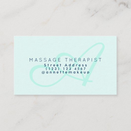 Carte De Visite Elégance moderne dans vert turquoise (Dos)