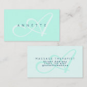 Carte De Visite Elégance moderne dans vert turquoise (Devant / Derrière)