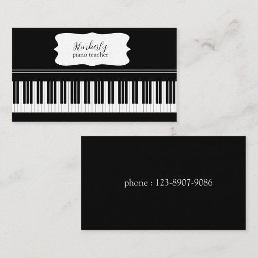 Carte De Visite Élégance musicale (Devant / Derrière)