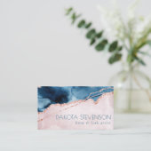 Carte De Visite Élégance mystique | Marque Turquoise bleue et Rose (Debout devant)