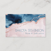 Carte De Visite Élégance mystique | Marque Turquoise bleue et Rose (Devant)