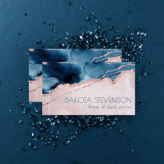 Carte De Visite Élégance mystique | Marque Turquoise bleue et Rose