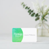 Carte De Visite Élégance naturelle en pierre verte (Debout devant)