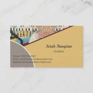 Carte De Visite Élégance neutre avec accents Abstraits Code QR