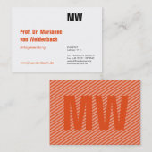 Carte De Visite Élégance orange maximale (Devant / Derrière)