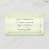Carte De Visite Elegance Pastel Green avec Diamants et Logo Luxe (Dos)
