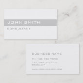 Carte De Visite Élégance professionnelle Simple Blanc moderne (Devant / Derrière)