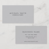 Carte De Visite Élégance professionnelle Simple Moderne Gris (Devant / Derrière)