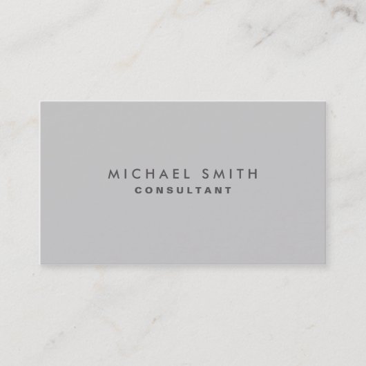 Carte De Visite Élégance professionnelle Simple Moderne Gris (Devant)