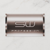 Carte De Visite Elégance Rose foncé Or et Faux Initiales 3D Noble (Devant)