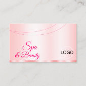Carte De Visite Élégance Rose rose glamour avec logo moderne (Devant)