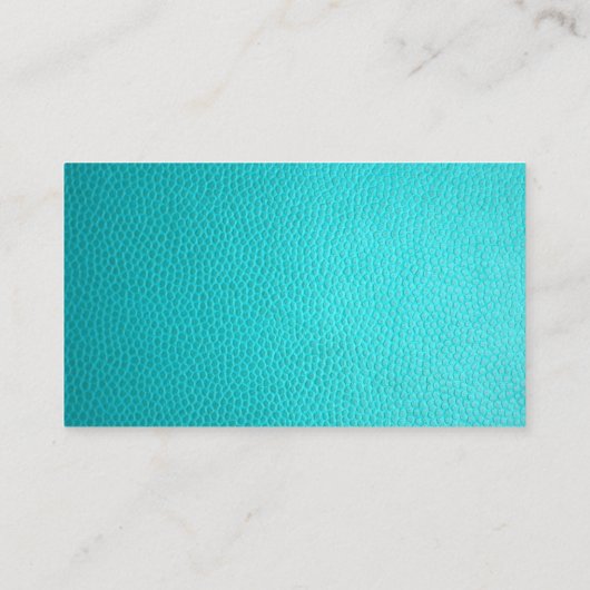 Carte De Visite Élégance simple, aspect en cuir Turquoise et noir (Dos)