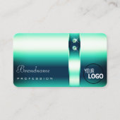 Carte De Visite Elegance Turquoise Gradient Shimmery Diamonds ajou (Devant)