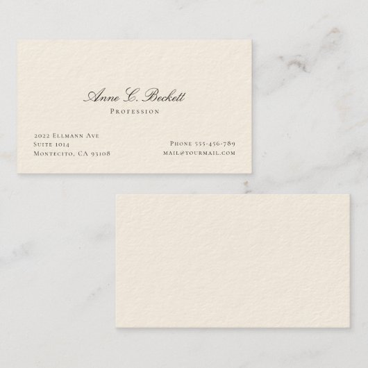 Carte De Visite Élégant (Devant / Derrière)