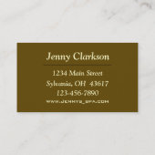 Carte de visite élégant (Dos)