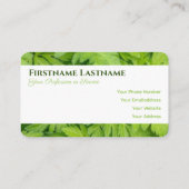 Carte De Visite Elégant 100% naturel vert feuille style (Dos)