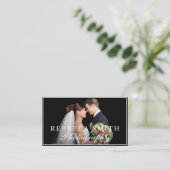 Carte De Visite Elégant 2 Photo Collage Mariage Photographe noir (Debout devant)