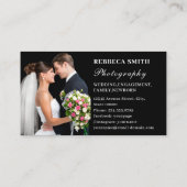 Carte De Visite Elégant 2 Photo Collage Mariage Photographe noir (Dos)