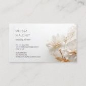 Carte De Visite Elegant 3D White Gold Roses (Dos)