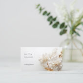 Carte De Visite Elegant 3D White Gold Roses (Debout devant)