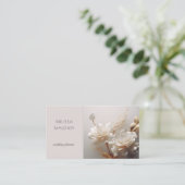 Carte De Visite Elegant 3D White Gold Roses (Debout devant)