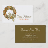 Carte de visite élégant 4 de guirlande de saison (Devant / Derrière)
