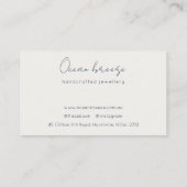 Carte De Visite Elégant Abstrait Aquarelle Logo Bleu Or Plage (Dos)