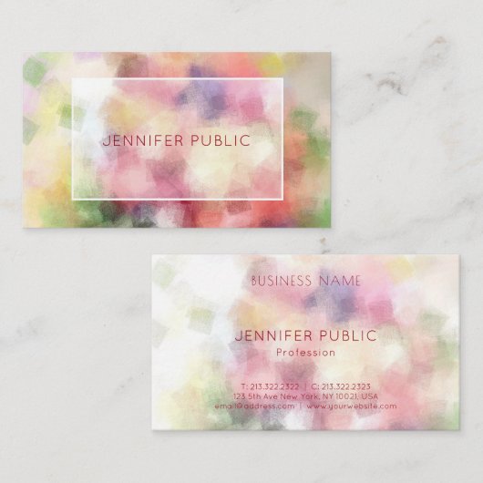 Carte De Visite Élégant Abstrait Art Arrière - plan moderne Modèle (Devant / Derrière)