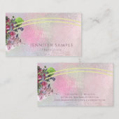 Carte De Visite Élégant Abstrait Fleurs d'aquarelle professionnell (Devant / Derrière)