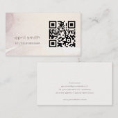 Carte De Visite Elégant Abstrait Gold Purple Aquarelle QR Code (Devant / Derrière)