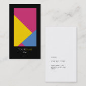 Carte De Visite Elégant Abstrait moderne géométrique Bordure noire (Devant / Derrière)