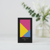 Carte De Visite Elégant Abstrait moderne géométrique Bordure noire (Debout devant)