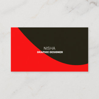 Carte De Visite Élégant Abstrait Moderne Rouge et Noir