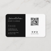 Carte De Visite Élégant Abstrait noir et blanc (Dos)