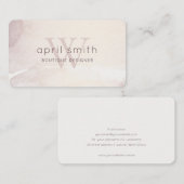 Carte De Visite Élégant Abstrait or violet Monogramme brillant (Devant / Derrière)