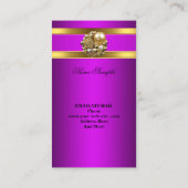 Carte De Visite Élégant Affaires Purple Magenta Or Damask Jewel (Dos)