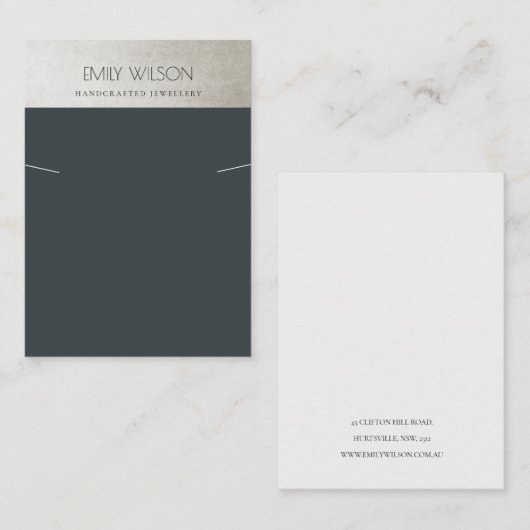 CARTE DE VISITE ÉLÉGANT AFFICHAGE DE LACE NOIRE EN ACIER GRAY ARGE (Devant / Derrière)