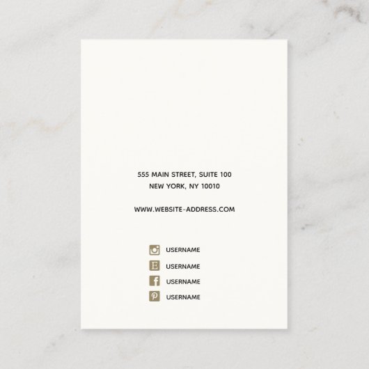 Carte De Visite Élégant affichage de l'oreille du script de signat (Dos)