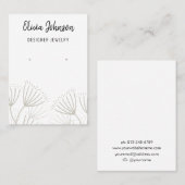 Carte De Visite Élégant affichage moderne bijoux Dandelion (Devant / Derrière)