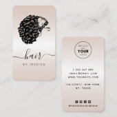 Carte De Visite Elégant Afro Hair Girl Crème Gradient Salon tendan (Devant / Derrière)