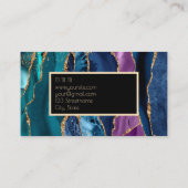 Carte De Visite Elegant Agate or bleu vert noir designer Busin (Dos)