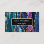 Carte De Visite Elegant Agate or bleu vert noir designer Busin (Devant)