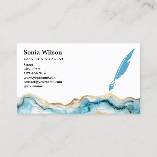 Carte De Visite Élégant agent d'assurance professionnelle en marbr (Dos)