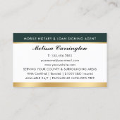 Carte De Visite Élégant agent de signature de prêt notaire Gold Da (Dos)