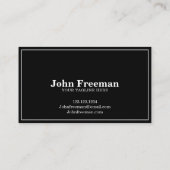 Carte De Visite Élégant agent de signature noir de script blanc (Dos)