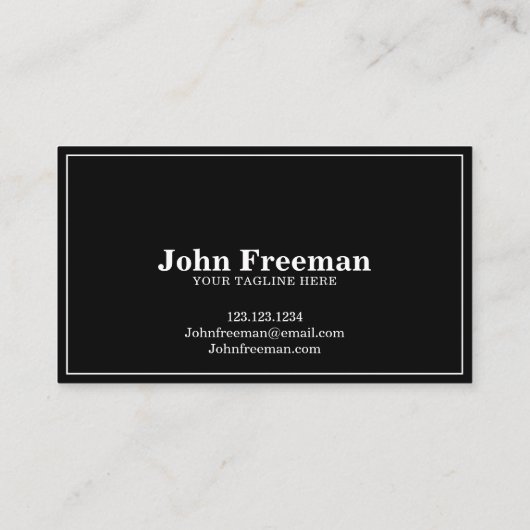 Carte De Visite Élégant agent de signature noir de script blanc (Dos)