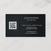 Carte De Visite Élégant agent immobilier Black and Gold (Dos)