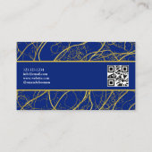 Carte De Visite Elégant agent immobilier de luxe Blue & Gold Navy (Dos)